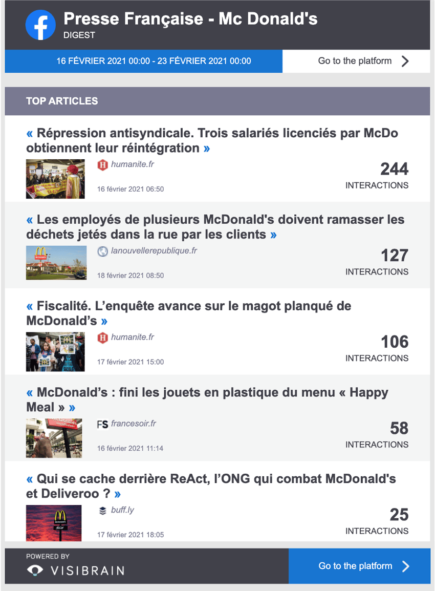 revue de presse mcdo
