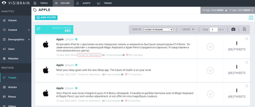 exemples de tweets apple