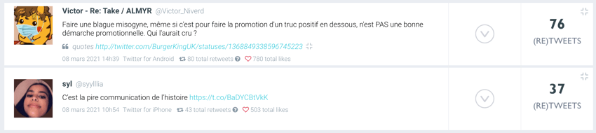 tweets contre BK