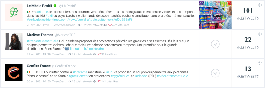 tweets lidl precarite menstruelle