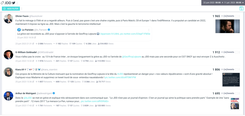 top tweets sur le JDD