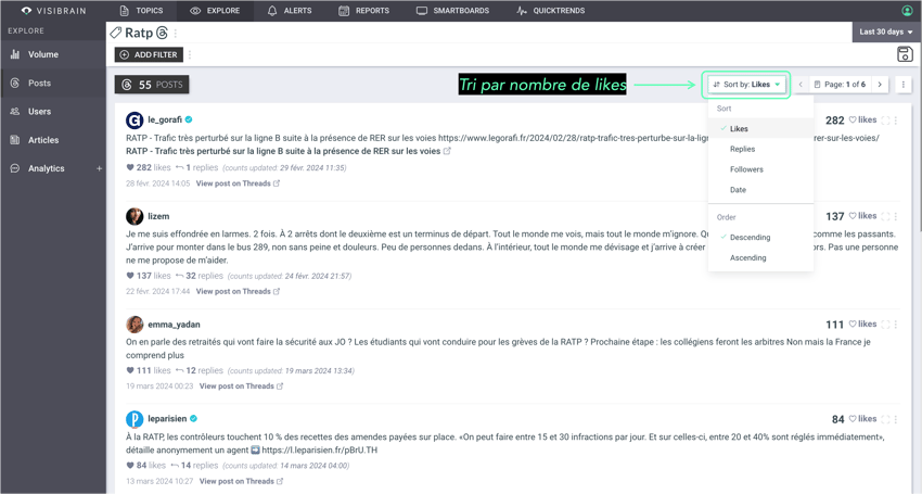 Top posts RATP sur Threads - Visibrain